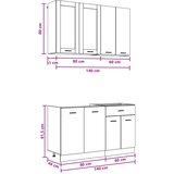  Kuhinjska jedinica LYON 4 pcs Dimljeni hrast Konstruirano drvo | shoptok.hr