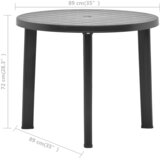  Vrtni stol antracit 89 cm plastični | shoptok.hr