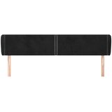  Uzglavlje s ušima crno 203x23x78/88 cm baršunasto | shoptok.hr