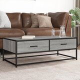  Stolić za kavu siva boja hrasta 100x50x35 cm od drva i metala | shoptok.hr