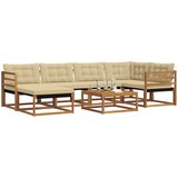  Set vanjskih sofa 19 pcs Prirodna i bež Čvrsto drvo akacije | shoptok.hr