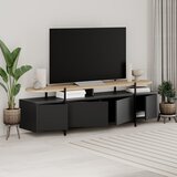 Marckeric Crna TV komoda u dekoru hrasta 160x48 cm Hinoa – | shoptok.hr