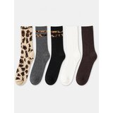 Sinsay Rebraste čarape s leopard uzorkom 5 pack | shoptok.hr