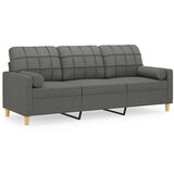 vidaXL Kavč trosed z blazinami temno siv 180 cm blago | Shoptok.si