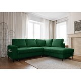 Miuform temno zelena raztegljiva kotna sedežna garnitura iz rebrastega žameta (desni kot) lofty lilly – | Shoptok.si