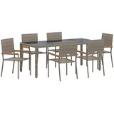  Vrtni set za objed 7 kom. Siva poliratan | shoptok.hr