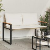  Klupa s jastukom Bež i krem bijela 115 x 65 x 72 cm Ratan | shoptok.hr