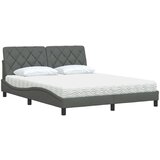 vidaXL Postelja z vzmetnico temno siva 160x200 cm blago | Shoptok.si