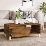  Klubska mizica dimljeni hrast 90x50x36,5 cm inženirski les, (20714555) | Shoptok.si