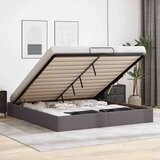 vidaXL Otomanski posteljni okvir brez vzmetnice siv 160x200 cm | Shoptok.si