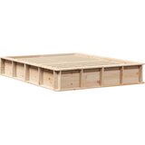  Krevetna konstrukcija Smeđa 140 x 190 cm Čvrsto borovo drvo | shoptok.hr