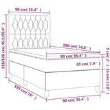 vidaXL Krevet box spring s madracem LED crni 90x190 cm baršun | shoptok.hr