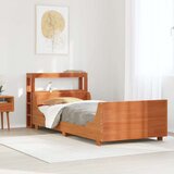 vidaXL Posteljni okvir brez vzmetnice voščeno rjav 75x190 cm borovina | Shoptok.si