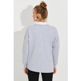 Cool & Sexy Women's Gray Tied Sweatshirt Yi2493 | Shoptok.si