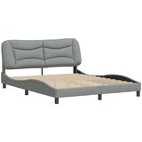 vidaXL Okvir za krevet s uzglavljem svjetlosivi 160x200 cm od tkanine | shoptok.hr