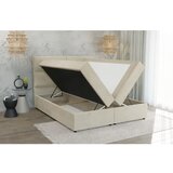 Ropez Bež oblazinjena zakonska postelja s prostorom za shranjevanje z letvenim dnom 140x200 cm Rico – | Shoptok.si
