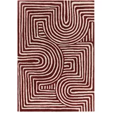 Asiatic Carpets Bordo rdeča ročno tkana volnena preproga 160x230 cm Reef –