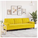 vidaXL Trosjed s ukrasnim jastucima žuti 210 cm baršunasti | shoptok.hr