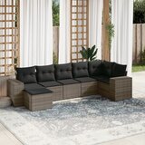 Maison Chic Seti vrtnega pohištva - Vrtna garnitura - Vrtni pohištvo set 7-delna z blazinami siv poli ratan, (21803505) | Shoptok.si