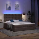  Otomanski posteljni okvir z vzmetnicami rjav 200x200 cm blago, (21653208) | Shoptok.si