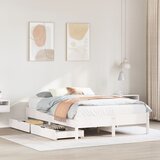 vidaXL Posteljni okvir brez vzmetnice bel 120x200 cm trdna borovina Cene