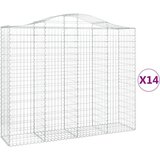  Lučne gabionske košare 14kom 200x50x160/180cm pocinčano željezo | shoptok.hr
