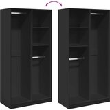  Ormar crni 100 x 50 x 200 cm od konstruiranog drva | shoptok.hr