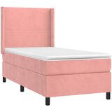  box spring s madracem LED ružičasti 90x190 cm baršunasti | shoptok.hr