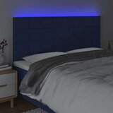  Posteljno vzglavje modro 200x5x118/128 cm blago, (20933906) | Shoptok.si