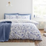 Bianca Plava posteljina za krevet za jednu osobu od pamučnog perkala 135x200 cm Thea Floral – | shoptok.hr