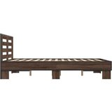  Okvir kreveta smeđi hrast 140x200cm konstruirano drvo i metal | shoptok.hr
