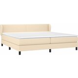  Krevet s oprugama i madracem krem 200 x 200 cm od tkanine | shoptok.hr