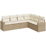  6-dijelni set vrtnih sofa s jastucima bež od poliratana | shoptok.hr