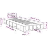 vidaXL Posteljni okvir dimljeni hrast 90x200 cm inženirski les | Shoptok.si