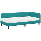  Kutni okvir kreveta s madracem Tirkizna 100 x 200 cm Baršun | shoptok.hr