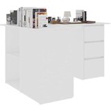  Kutni radni stol bijeli 145 x 100 x 76 cm od iverice | shoptok.hr