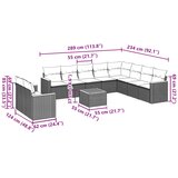  11-dijelni set vrtnih sofa od poliratana s jastucima crni | shoptok.hr