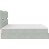 vidaXL Otomanski posteljni okvir z vzmetnicami siv 200x200cm žamet | Shoptok.si