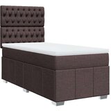 vidaXL Box spring postelja z vzmetnico temno rjava 80x200 cm blago, (21321318) | Shoptok.si
