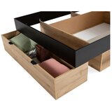 Marckeric Crni/u prirodnoj boji bračni krevet u dekoru hrasta s prostorom za odlaganje bez podnice 160x200 cm Albo – | shoptok.hr