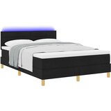  Postelja s škatlo z vzmetnico & LED Črna 140x190 cm Tkanina, (22083016) | Shoptok.si