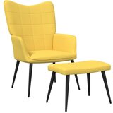  Stolica za opuštanje s osloncem za noge boja senfa od tkanine | shoptok.hr