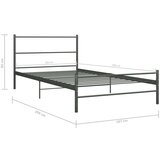  Za krevet sivi metalni 100 x 200 cm | shoptok.hr