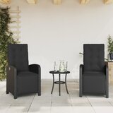 3-dijelni bistro set s jastucima crni od poliratana | shoptok.hr