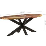 vidaXL blagovaonski stol ovalni 200x100x75 cm masivno obnovljeno drvo | shoptok.hr