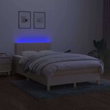  Krevet s oprugama i madracem LED krem 120 x 190 cm od tkanine | shoptok.hr