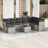  9-dijelni set vrtnih sofa od poliratana s jastucima svjetlosivi | shoptok.hr