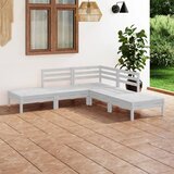 Maison Chic Seti vrtnega pohištva - Vrtna garnitura - Vrtni pohištvo set 5-delna trdna borovina bela, (21816377) | Shoptok.si