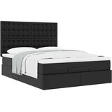 vidaXL otomanski okvir kreveta s madracem crni 140x200cm umjetna koža | shoptok.hr