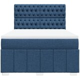  Krevet s oprugama i madracem plavi 160x200 cm od tkanine | shoptok.hr